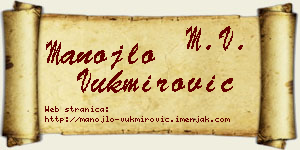 Manojlo Vukmirović vizit kartica